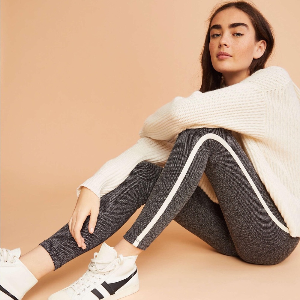 Lou & Grey Speckled Side Stripe Ponte Leggings
